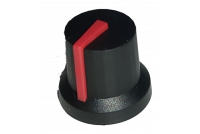 CONTROL KNOB 6mm AXIS Ø 14mm BLACK / RED