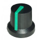 CONTROL KNOB 6mm AXIS Ø 14mm BLACK / GREEN