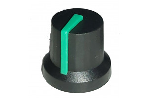 CONTROL KNOB 6mm AXIS Ø 14mm BLACK / GREEN