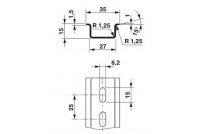 DIN Rail 250 mm, 15 mm, 35 mm, Steel