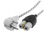 POWER CORD WITH TEXTILE OUTER SHIELD CEE 7/7/ Appliance plug 2m