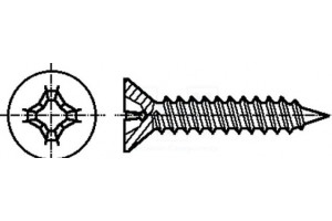 RISTIKANTAPELTIRUUVI 2,2x12mm