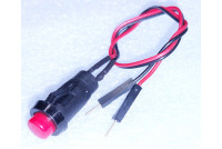 Push Button Switch (Red) Panel Mount 10mm with Wire-20cm