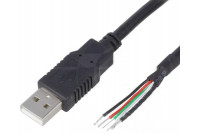 USB-2.0 CABLE A-MALE / TINNED WIRES 3m