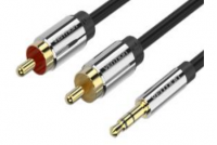 2x RCA UROS / 3,5mm STEREO-PLUGI KAAPELI 1m