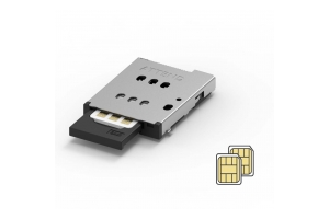 Dual Nano SIM, Push Push, 6Pin, Lock w/Switch