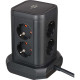 Socket tower 8-fold in 45° arrangement (4x USB, with 2 cables, two-pole switch)