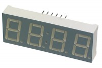 RED QUAD 7-SEGMENT LED DISPLAY 50x19 mm COMMON CATHODE