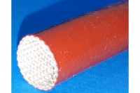 INSULATING SLEEVE GLASS FIBER/SILICONE 220°C Ø8mm RED