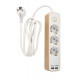 Extension cord 3-way +2xUSB 2,1A Flat plug