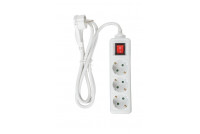 3-WAY EXTENSION CORD WITH SWITCH FLAT PLUG 1.4M