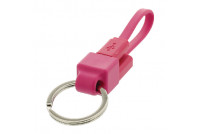 USB-2.0 KAAPELI A-UROS / microB U 0,1m pinkki