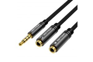 Vention ADAPTERI 2x JAKKI STEREO 3,5mm / 4-NAPA PLUGI STEREO 0,3m