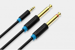 AUDIOKAAPELI 3,5mm - 2 x 6,3mm 0,5m