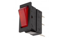 ROCKER SWITCH 1-POLE ON/OFF 10A 250VAC with red light