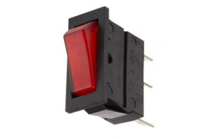 ROCKER SWITCH 1-POLE ON/OFF 10A 250VAC with red light