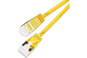 CAT6A 10G OHUT VERKKOKAAPELI U/FTP 0,1m keltainen