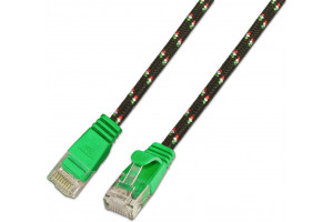 CAT6 FLAT CABLE U/UTP TOUGH 0,25m green