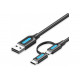 Vention USB-2.0 KAAPELI A-UROS/USB-C/microUSB 0,25m