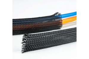 POLYESTER BRAIDED SLEEVE Ø4-8mm BLACK 100m