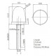 LED 10mm kylmän valkoinen 100mcd