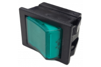 ROCKER SWITCH 2-POLE ON/OFF 20A 24VDC with green light