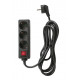 3-WAY EXTENSION CORD W/SWITCH BLACK 3m