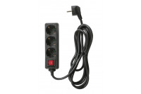 3-WAY EXTENSION CORD W/SWITCH BLACK 3m