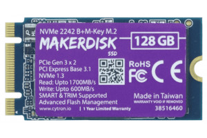 128GB MakerDisk NVMe 2242 B+M-key + RPiOS