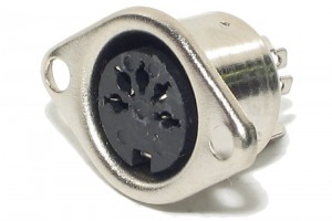 DIN CONNECTOR PANEL MOUNT 5-PIN 180°