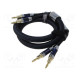 Cable banana plug x2,both sides 1m Plating: gold-plated black