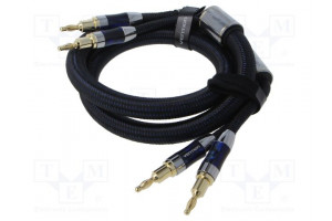 Cable banana plug x2,both sides 1m Plating: gold-plated black