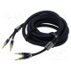Cable banana plug x2,both sides 5m Plating: gold-plated black