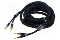 Cable banana plug x2,both sides 5m Plating: gold-plated black