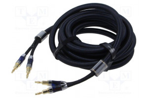 Cable banana plug x2,both sides 5m Plating: gold-plated black