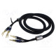 Cable banana plug x2,fork terminal 2x 1.5m black textile