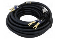 Cable banana plug x2,fork terminal 2x 10m black textile