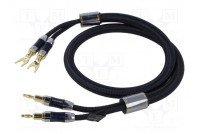 Cable banana plug x2,fork terminal 2x 1m Plating: gold-plated