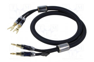 Cable banana plug x2,fork terminal 2x 1m Plating: gold-plated