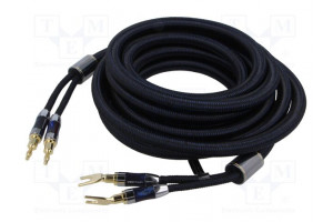 Cable banana plug x2,fork terminal 2x 2m Plating: gold-plated