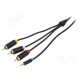 Cable Jack 2,5mm 4pin plug,RCA plug x3 2m