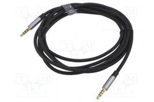 Cable Jack 3,5mm 4pin plug,both sides 2m Plating: gold-plated