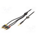 Cable Jack 3,5mm 4pin plug,RCA plug x3 2m black PVC 26AWG