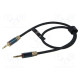 Cable Jack 3.5mm 3pin angled plug,both sides 0.5m textile
