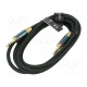Cable Jack 3.5mm 3pin angled plug,both sides 1.5m textile