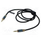 Cable Jack 3.5mm 3pin angled plug,both sides 1m textile