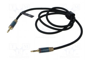 Cable Jack 3.5mm 3pin angled plug,both sides 1m textile
