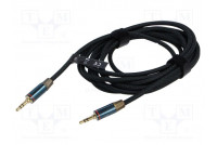 Kaapeli Jack 3,5 mm 3pin kulmapistoke,molemmin puolin 3m