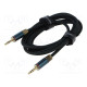 Cable Jack 3.5mm 3pin angled plug,both sides 8m textile