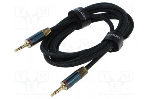 Cable Jack 3.5mm 3pin angled plug,both sides 8m textile